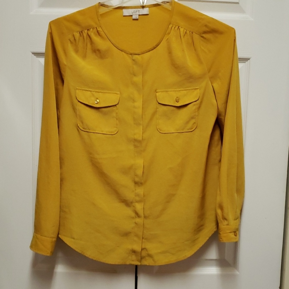 LOFT Mustard Blouse - Picture 1 of 5